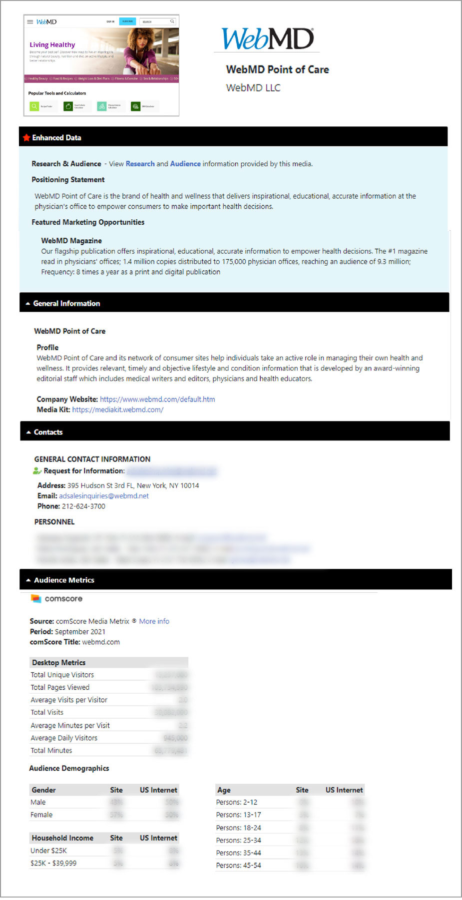 SRDS-audience-metrics-sample-data Sample of digital media data for ad buying and audience metrics for a website.