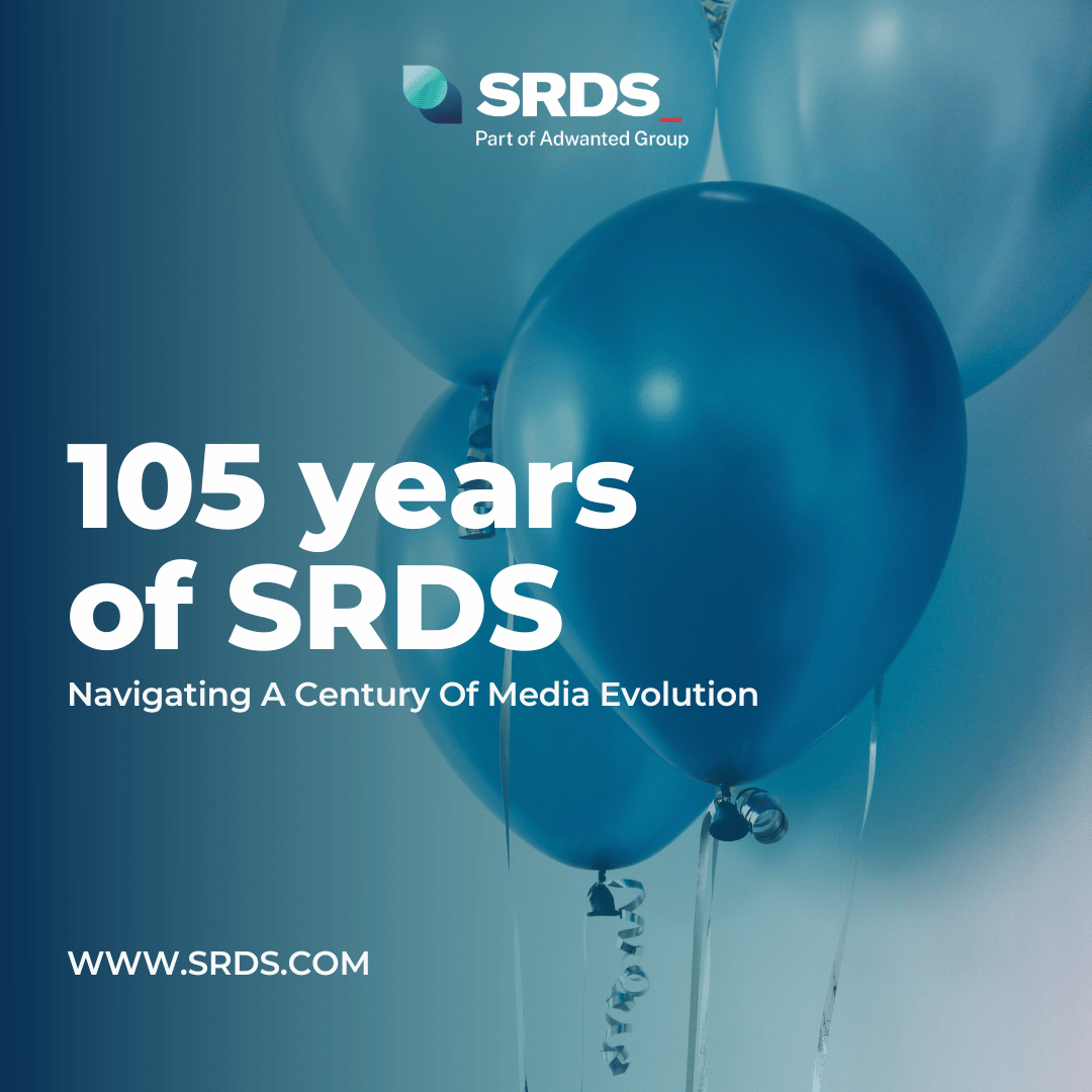 Text Celebrating 105 years of SRDS with Blue Balloons
