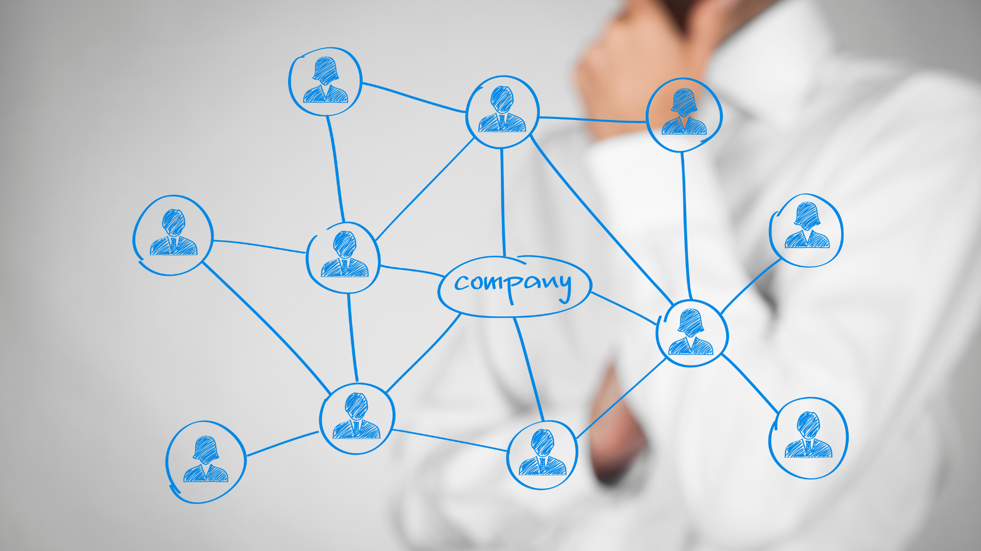 Company organization chart structure with icons